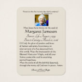 Virgin Mary Floral Funeral Memorial Heilige Kaart  (Achterkant)