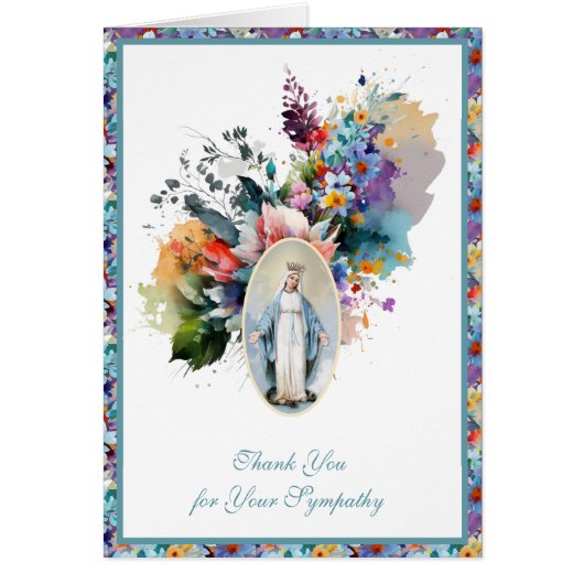 Virgin Mary Floral Religious Funeral Condolence (Voorkant)