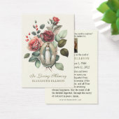 Virgin Mary floral Rozen Funeral Prayer Visitekaartje (Bureau)