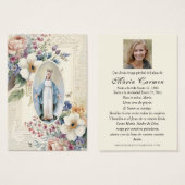 Virgin Mary Funeral Memorial Prayer Visitekaartje (Voorkant /achterkant)
