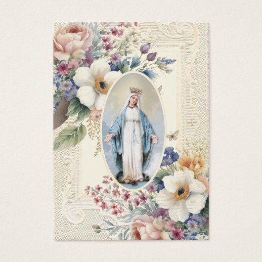 Virgin Mary Funeral Memorial Prayer Visitekaartje (Voorkant)