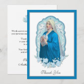 Virgin Mary Funeral Sympathie Heilige Kaart Hartel (Voorkant / Achterkant)