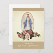 Virgin Mary Funeral Sympathie Heilige Kaart Hartel (Voorkant / Achterkant)