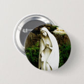 Virgin Mary Garden Statue Pin Ronde Button 5,7 Cm (Voorkant /achterkant)