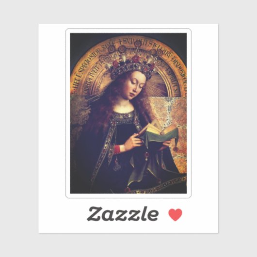 Virgin Mary - Gent Altarpart van Jan van Eyck Sticker (Vel)