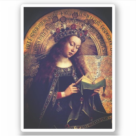 Virgin Mary - Gent Altarpart van Jan van Eyck Sticker (Voorkant)