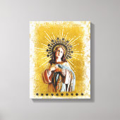 Virgin Mary Gold & White Starry Halo Canvas Afdruk (Voorkant)