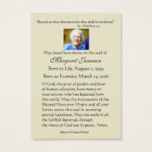 Virgin Mary Guadalupe Funeral Prayer Heilige Kaart (Achterkant)