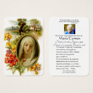Virgin Mary Guadalupe Spain Funeral Heilige Prayer Visitekaartje