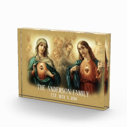 Virgin Mary Heart Jesus Family Keepomwille Fotoblokken (Rechts)