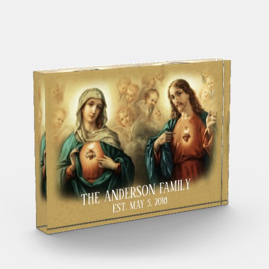 Virgin Mary Heart Jesus Family Keepomwille Fotoblokken (Links)