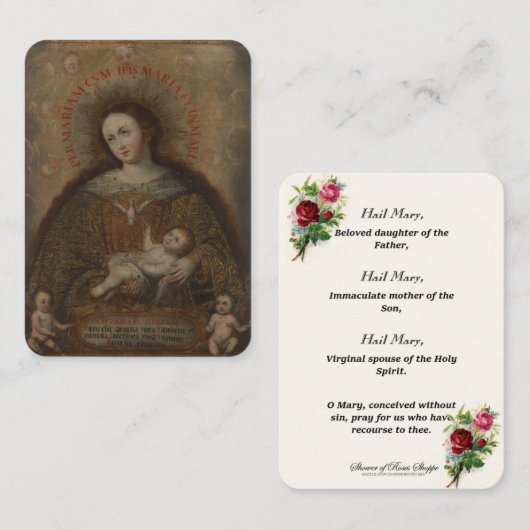 Virgin Mary Heilige Geest Katholieke Jezus Prayer Plaatskaartje (Voorkant / Achterkant)
