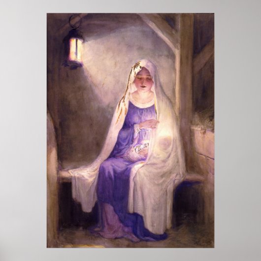 Virgin Mary Holding Baby Jesus 1912 Poster (Voorkant)