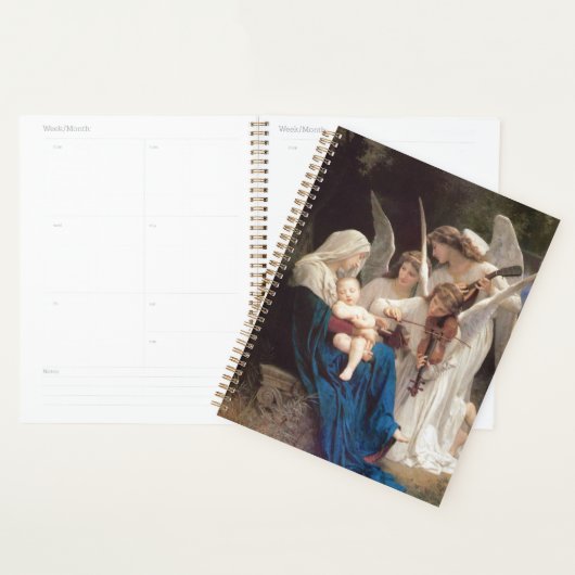 Virgin Mary Holding Baby Jesus Angels Spiral Planner (Display)