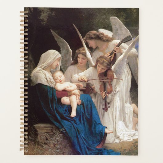 Virgin Mary Holding Baby Jesus Angels Spiral Planner (Voorkant)