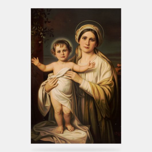 Virgin Mary houdt baby Jesus vast Acryl Bord (Voorkant)