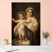 Virgin Mary houdt baby Jesus vast Acryl Bord (Huwelijk)