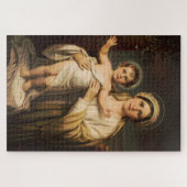 Virgin Mary houdt baby Jesus vast Legpuzzel (Horizontaal)