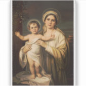 Virgin Mary houdt baby Jesus vast Sticker (Voorkant)