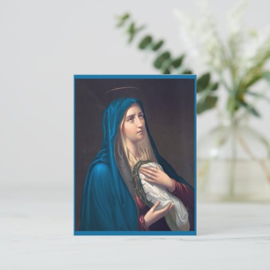 Virgin Mary huilend, E. Steinmann Briefkaart (Staand voorkant)