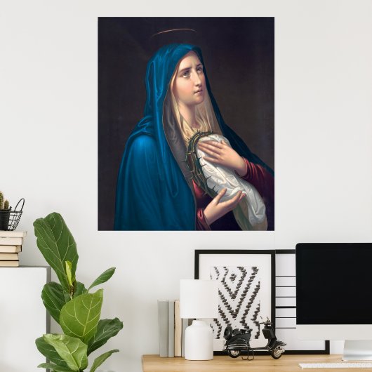 Virgin Mary huilend, E. Steinmann Poster (Thuiskantoor)