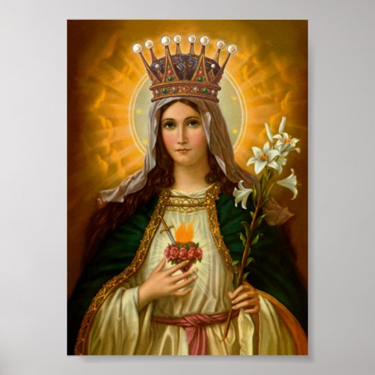 Virgin Mary Immaculate Heart Queen of Heaven Poster (Voorkant)