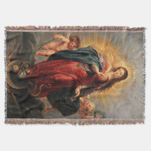 Virgin Mary Immaculate Heart Throw Blanket Deken