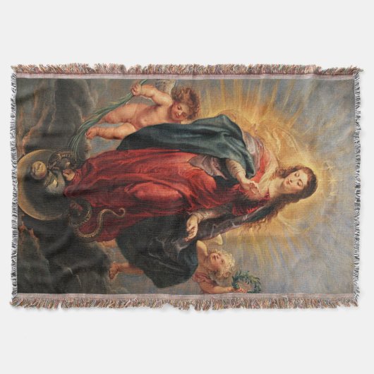 Virgin Mary Immaculate Heart Throw Blanket Deken (Voorkant)