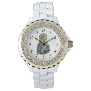 Virgin Mary Immaculate Sorrowful Heart Religieuze Horloge