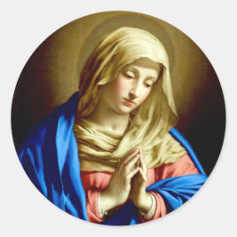 Virgin Mary in Prayer Ronde Sticker