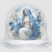 Virgin Mary in Whites and Blues with Roses Sneeuwbol (Voorkant)