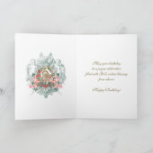 Virgin Mary Jesus Floral  Sacred Heart Kaart (Binnen)