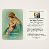 Virgin Mary Jesus Funeral Memorial Heilige Kaart - (Voorkant /achterkant)