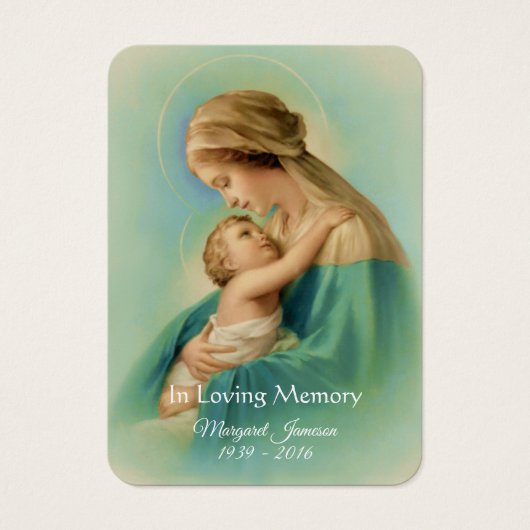 Virgin Mary Jesus Funeral Memorial Heilige Kaart - (Voorkant)