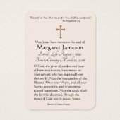 Virgin Mary Jesus Funeral Memorial Heilige Kaart - (Achterkant)