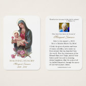 Virgin Mary Jesus Funeral Memorial Heilige Kaart - (Voorkant /achterkant)
