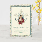 Virgin Mary Jesus Godmother Kaart (Gele Bloem)