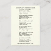 Virgin Mary Jesus heeft een mooie dame gekleed in  Informatiekaartje (Achterkant)