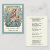 Virgin Mary Jesus heeft een mooie dame gekleed in  Informatiekaartje (Voorkant / Achterkant)