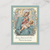 Virgin Mary Jesus heeft een mooie dame gekleed in  Informatiekaartje (Voorkant)