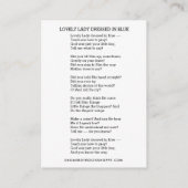 Virgin Mary Jesus heeft een mooie dame gekleed in  Informatiekaartje (Achterkant)