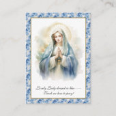 Virgin Mary Jesus heeft een mooie dame gekleed in  Informatiekaartje (Voorkant)