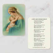 Virgin Mary Jesus heeft een mooie dame gekleed in  Informatiekaartje (Voorkant / Achterkant)