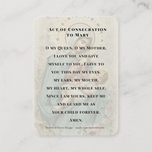 Virgin Mary Jesus katholieke kerk Prayer Plaatskaartje (Achterkant)