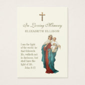 Virgin Mary & Jesus Scripture Funeral Prayer Kaart (Voorkant)