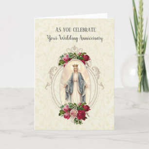 VIRGIN MARY  JUBILEUM WEDING  RODE ROSES KAART