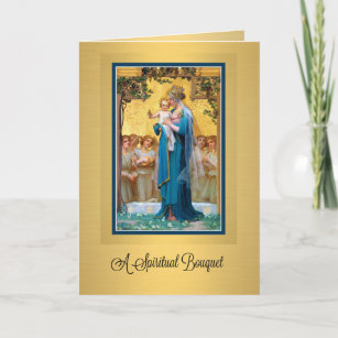Virgin Mary kathokatholieke Bouquet Prayer-kaart Kaart