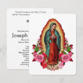 Virgin Mary katholieke begrafenis Memorial Heilige (Voorkant / Achterkant)