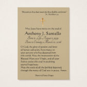 Virgin Mary katholieke begrafenis Memorial Heilige Visitekaartjes (Achterkant)