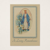 Virgin Mary katholieke begrafenis Memorial Heilige Visitekaartjes (Voorkant)